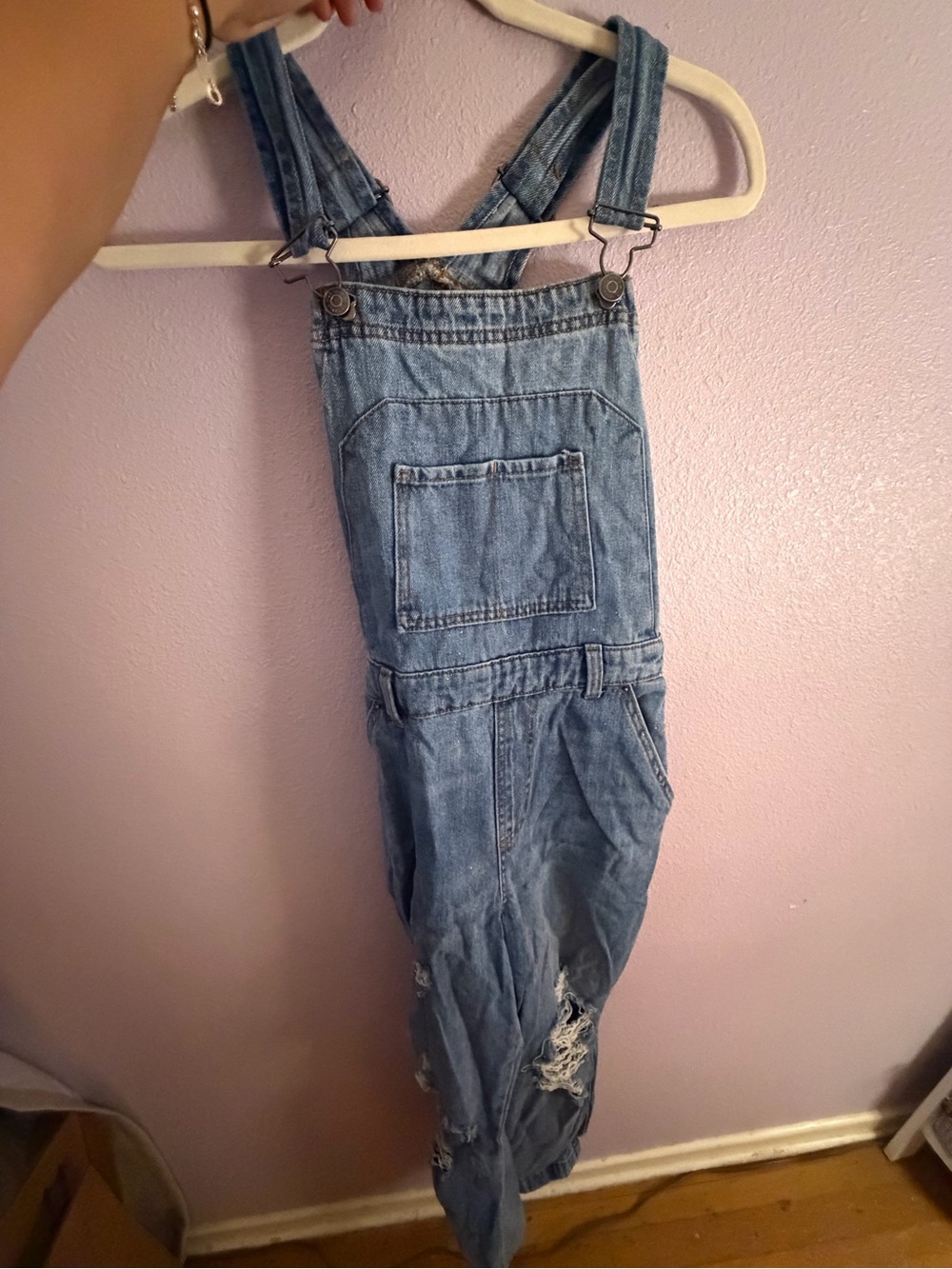 wild fable Light Blue Distressed Denim Overalls